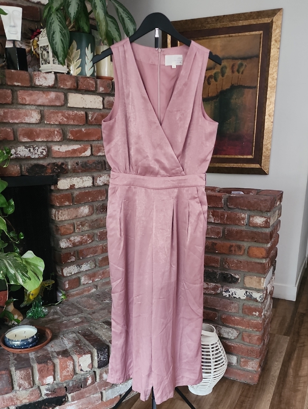 J.O.A. Anthropologie Dusty Pink Wide Leg Jumpsuit Sleeveless